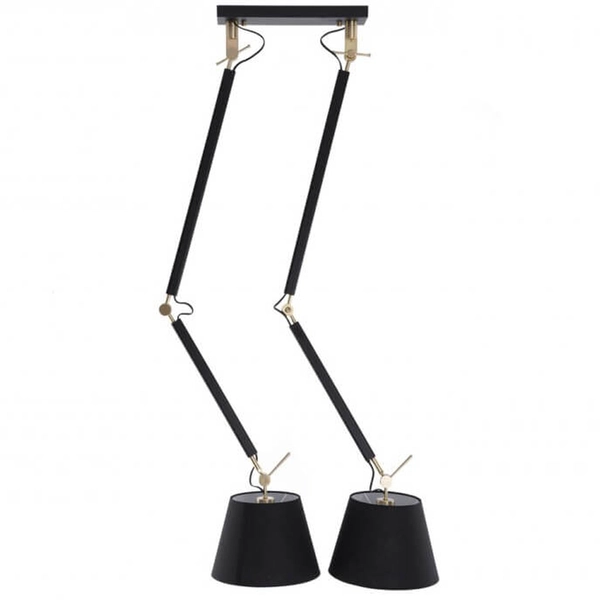 Czarna lampa wisząca Zyta z abażurami do przedpokoju