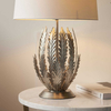 Stojąca lampa stołowa Delphine 98046 do sypialni Endon liść srebrna biała