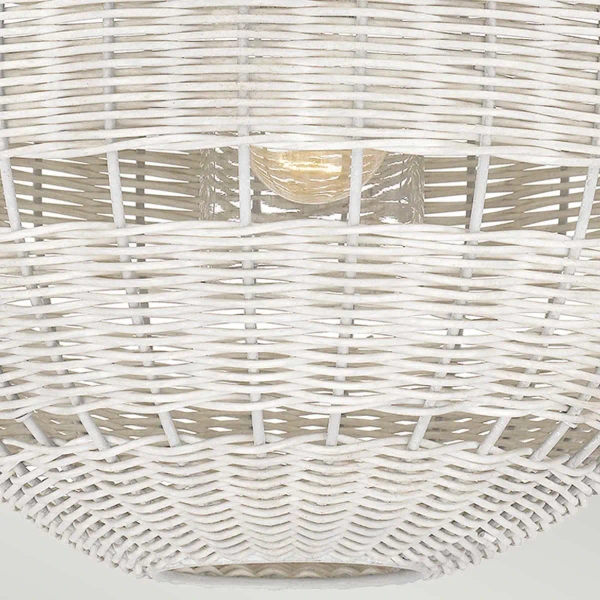 Kulista lampa wisząca Lindendale QZ-LINDENDALE-P-AWH okrągła rattan biały