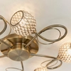 Szklana lampa sufitowa Aherne 73757 koraliki mosiądz przezroczysty