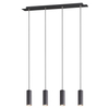 Wisząca lampa loftowa VANTOS DL432312400 Trio tubki do jadalni czarny