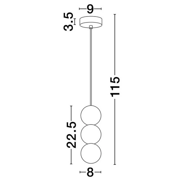 Wisząca lampa nad stół IBAGUE LE44663 do jadalni kule szara biała