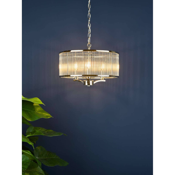 Szklana lampa wisząca Evelyn EVE0338 do jadalni srebrny przezroczysty