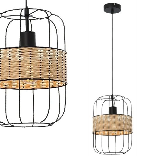 Druciana LAMPA wisząca INDIANA 5283 Rabalux metalowy zwis klatka czarna