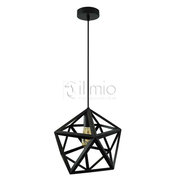 Retro LAMPA wisząca DENMARK 305534 IL MIO metalowa OPRAWA vintage zwis klatka czarna