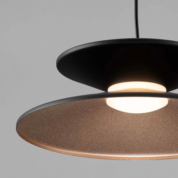 Zwisająca lampa nad stół GUANAY LE44741 LED 7W 3000K do jadalni czarna złota