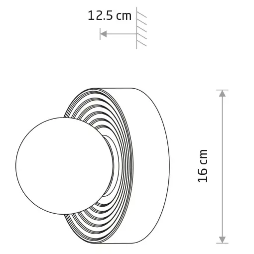 Ścienna lampa kula CLAY 11750 do salonu szklana biała szara