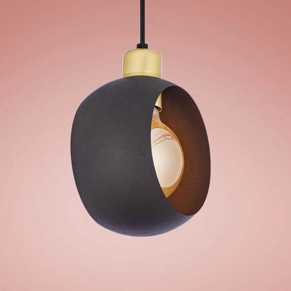 Pojedyncza wisząca lampa glamour Cyklop 2751 TK Lighting metalowy patyna