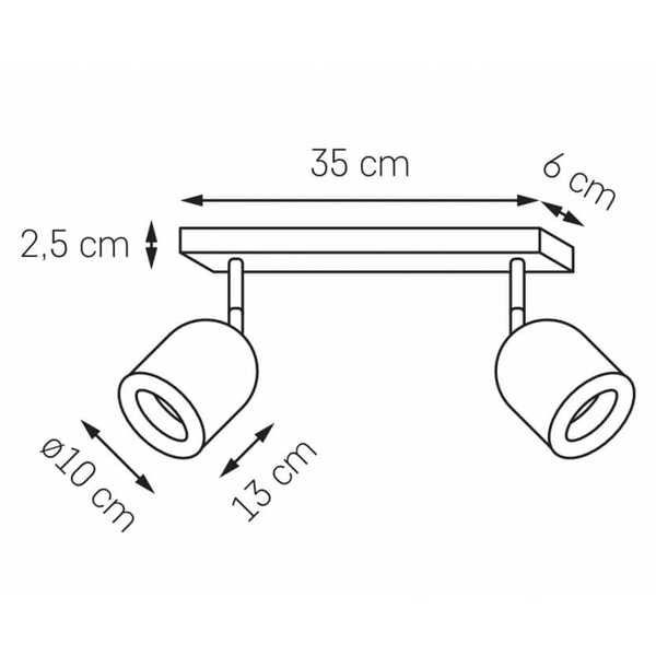 Kinkiet ścienny regulowany SPARK 50942202 Kaspa metalowy czarny
