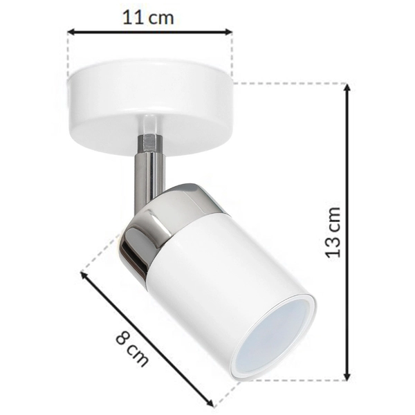 Kinkiet LAMPA ścienna JOKER MLP898 Milagro sufitowa OPRAWA metalowy SPOT reflektorek tuba biała