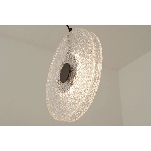 Okrągła lampa wisząca 23075 LED 11W 3000K dysk szklany czarny