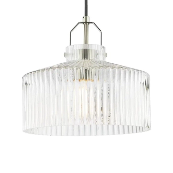 Szklany żyrandol do jadalni Lenka LEN0146 nad stół okrągła nikiel