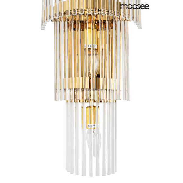 Lampa ścienna glamour Estro MSE010100266 Moosee szklana przezroczysta złota
