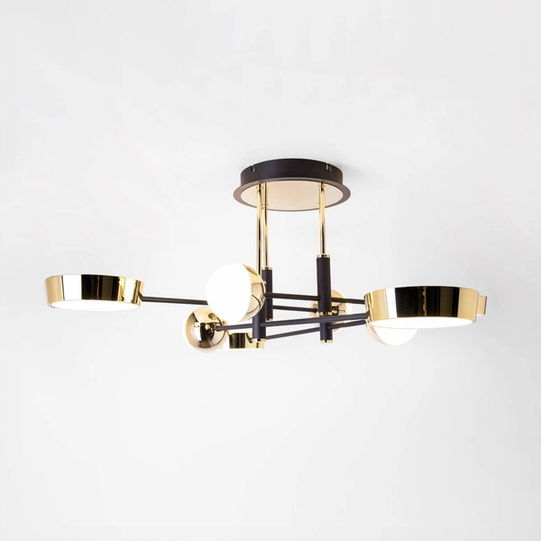 Sufitowa lampa LED Lara MX7170-8-3BGT Zumaline 55W 3000K czarna złota