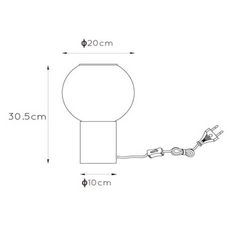 Stojąca lampa gabinetowa Marius szklana czarna przydymiona