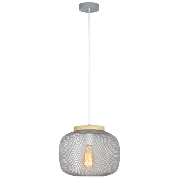 Loftowa LAMPA wisząca RUPERT 5237 Rabalux metalowy ZWIS ażurowy do przedpokoju okrągły szary