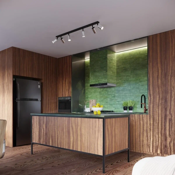 Sufitowa lampa na belce Winx SL.1372 Sollux metalowa chrom czarny