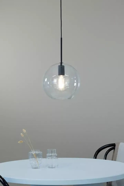 Szklana lampa wisząca Patera kula do kuchni przezroczysta