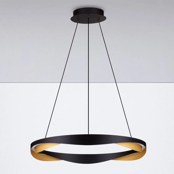 Wisząca lampa do jadalni PATAPO LE44460 LED 53W 3000K ring czarna złota