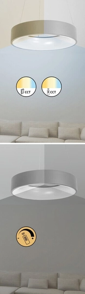 LAMPA wisząca ADELINE 3929 Rabalux metalowa OPRAWA okrągła LED 28W 3000K - 6000K zwis szary