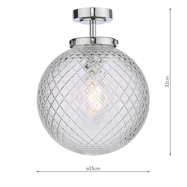 Kulista lampa ścienna Wayne WAY0150 szklana do łazienki IP44 chrom