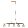 Wisząca lampa tuby Simona PND-40814-5-HBR szklana złoty przezroczysty