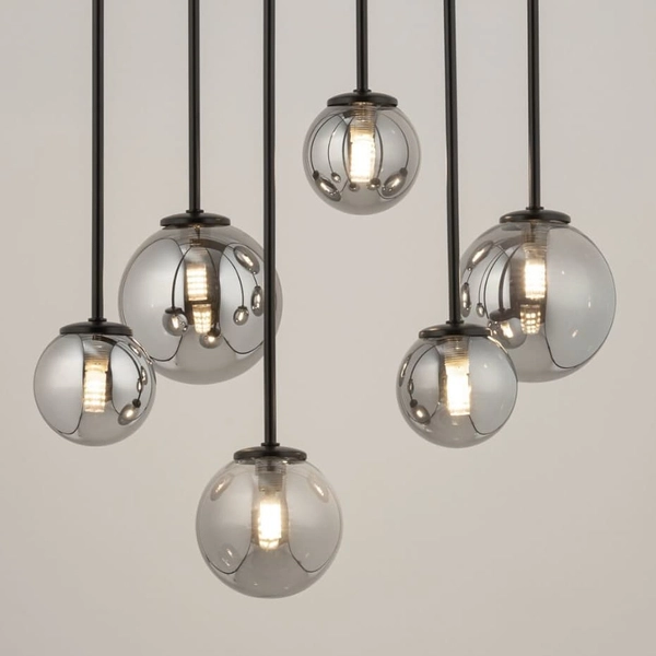 Lampa sufitowa nad stół kule Tulia 33498 Sigma kuliste klosze szara