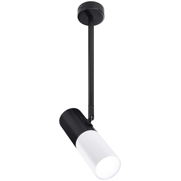 Regulowana lampa sufitowa 31-77912 okrągła metalowa tuba biała czarna