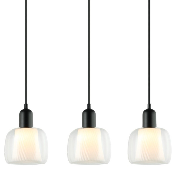 Loftowa LAMPA wisząca LAMEZIA PND-67594-3-BK+CL Italux skandynawski zwis do jadalni czarny