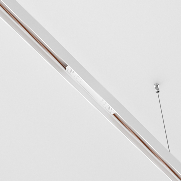 Łącznik zasilania szynoprzewodów magnetycznych Exility TRA034PC-42W prosty biały