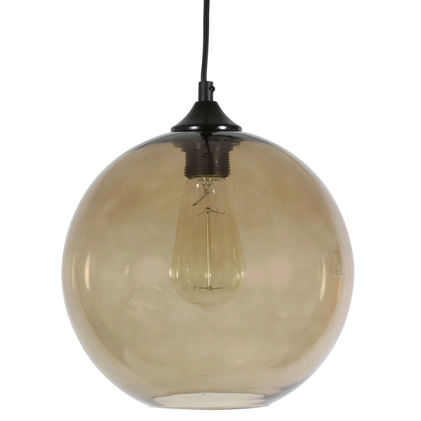 Wisząca lampa EDISON 31-28259 szklana retro zwis kula ball brązowa