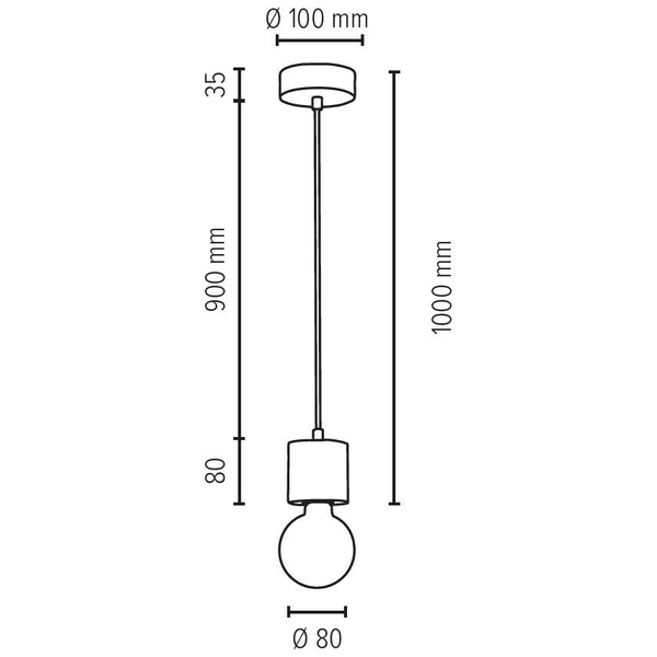 Ekologiczna LAMPA wisząca TRONGO ROUND 7061174 Spotlight drewniana OPRAWA rustykalny ZWIS oprawka na żarówkę dąb olejowany