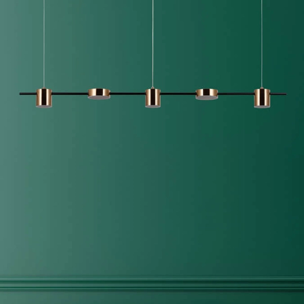 Modernistyczna LAMPA wisząca REMDAL PND-16374-5-BK-3K Italux metalowa OPRAWA LED 30W 3000K sticks czarne