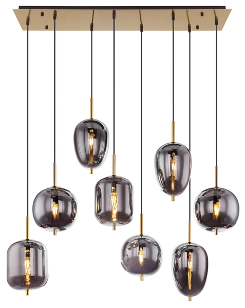 Lampa wisząca Blacky 15345-8MM designerska mosiądz przydymiona