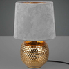 Ceramiczna LAMPA stołowa EUDORA DL011-50821 RL Light abażurowa LAMPKA stojąca nocna szara złota
