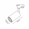 Szynowa lampa jednofazowa sufitowa Pipe ML7676 tuba regulowana biała