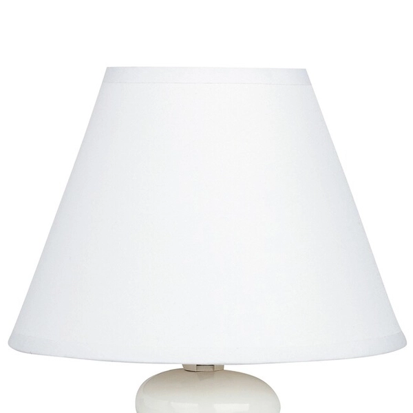 Ceramiczna lampka nocna Salem abażurowa na szafkę nocną biała