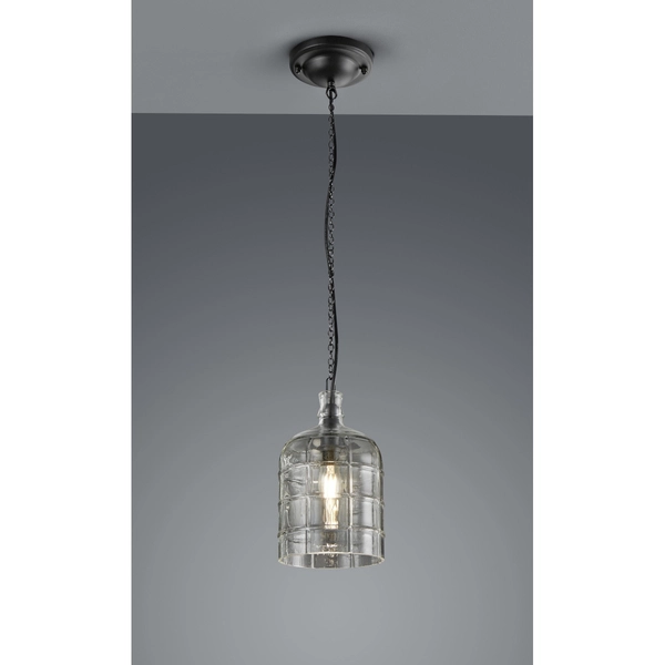 Loftowa lampa wisząca Astrid 302700102 szklana czarna