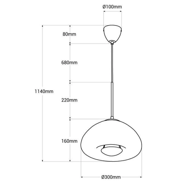 Lampa zwieszana nad stół Zonda ABR-LSW-G Abruzzo przydymiona srebrna