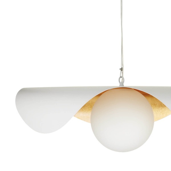 Jadalniana lampa wisząca ENZO ST-F22020601-D80 white kula biały złoty