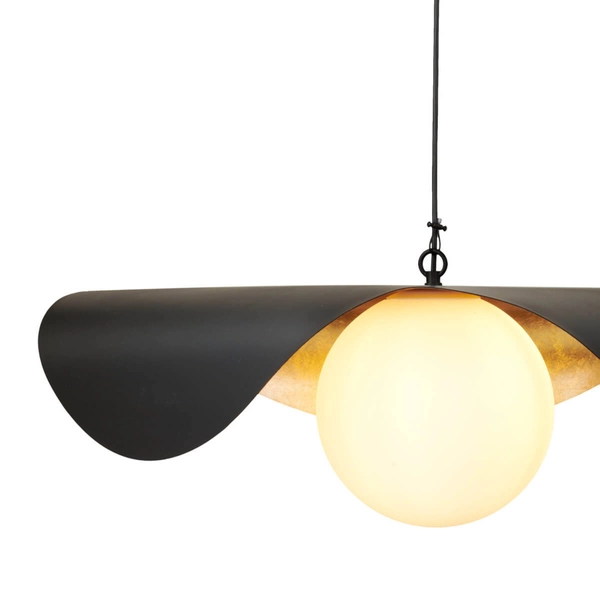 Wisząca lampa ENZO ST-F22020601-D80 black szklana kula czarny złoty