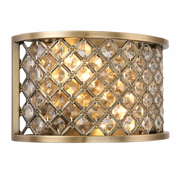 Kryształowy kinkiet Hudson 70559 Endon crystal antyczy mosiądz