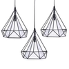 Loftowa lampa wisząca DIAMOND CHNR3-E27 druciana metalowy kaskada czarna