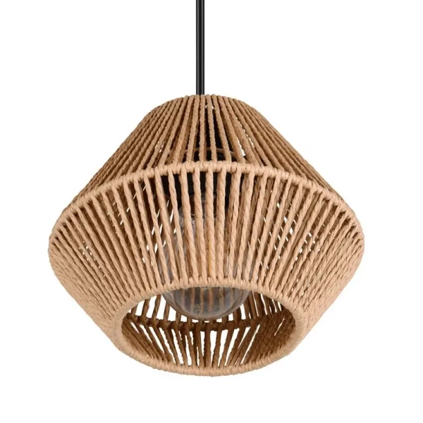 Lampa wisząca ekologiczna LUCILLE R36111026 do salonu czarny brązowy