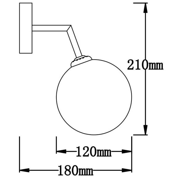 Kinkiet lampa ścienna DORADO LP-002/1W BK Light prestige loftowa oprawa szklana kula czarna biała