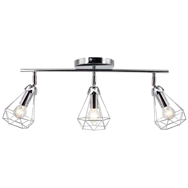 Chromowana lampa sufitowa 8414/3 8C metalowa do salonu