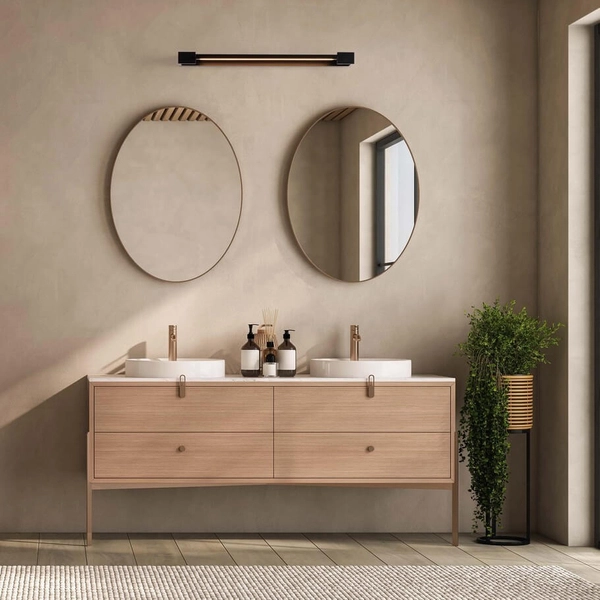 Ścienna lampa do łazienki JUSTO LE44302 LED 17W 3000K IP44 nad lustro czarna