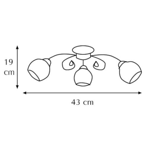 Sufitowa lampa vintage 9018/3 8C z kryształkami chrom