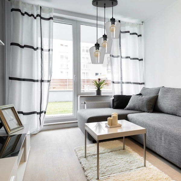 LAMPA wisząca SANTIAGO MLP6611 Milagro loftowa OPRAWA skandynawski ZWIS kaskada czarna przezroczysta