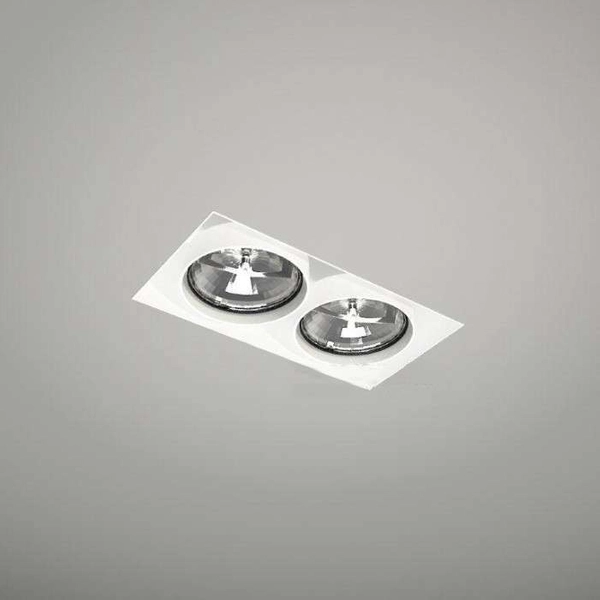 Spot LAMPA sufitowa KOMORO 7330 Shilo podtynkowa OPRAWA regulowane OCZKO prostokątna wpust biały